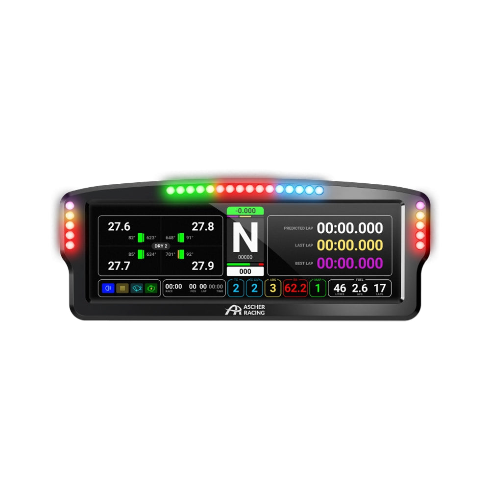 Ascher Racing 8" Dashboard | Official SimHub Integrated Touch Screen on Player1 Sim Gear