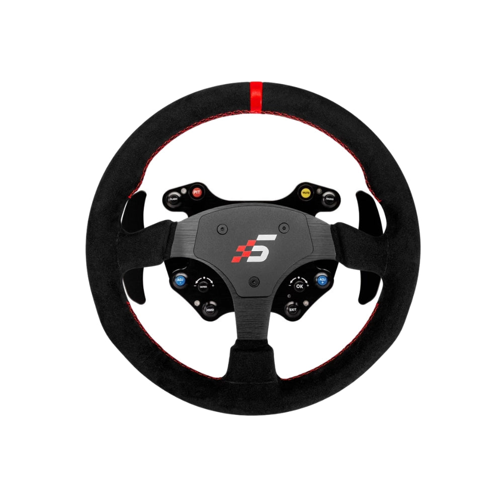 Ascher wireless round Simucube wheel: Ascher B24L-SC hub on a Simagic P-330R round rim in Alcantara