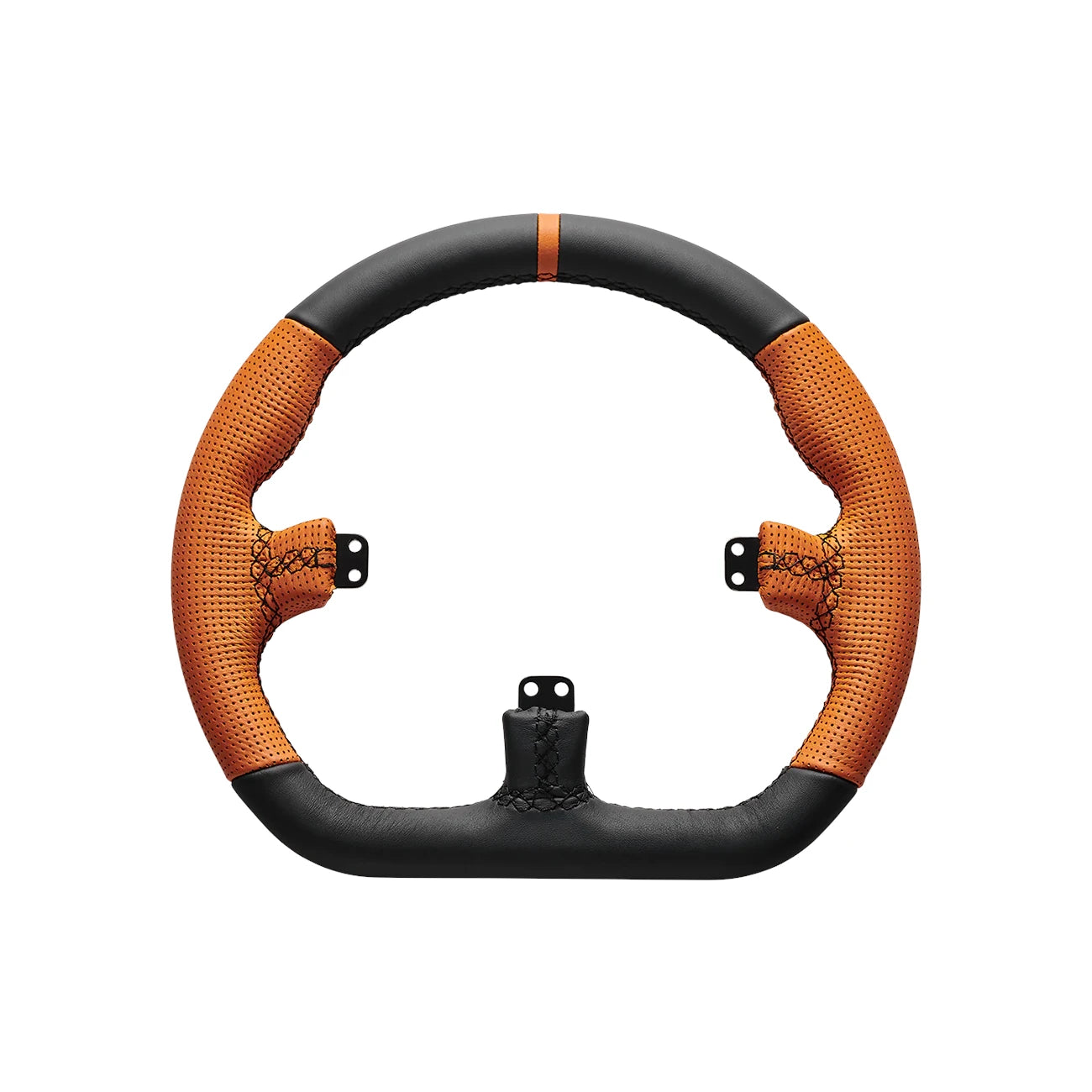 Asetek Closed D Orange Leather Sim Racing Wheel Rim on Player1 Sim Gear.