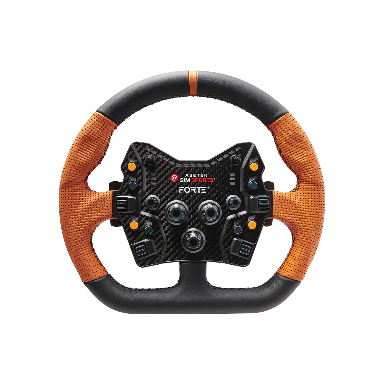 Asetek Closed D Orange Leather Sim Racing Wheel Rim on Player1 Sim Gear.