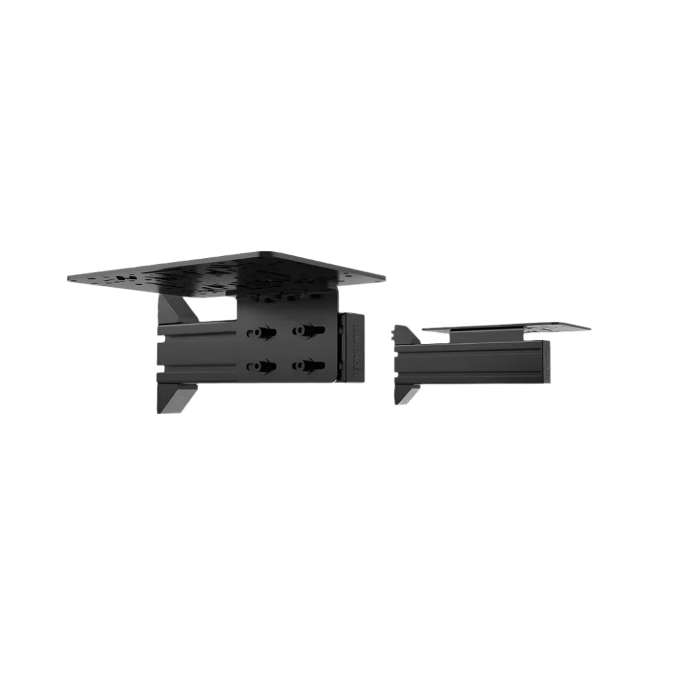 Trak Racer flight sim control mount with 2 side supports, side profile — mirrored left and right mounting plates