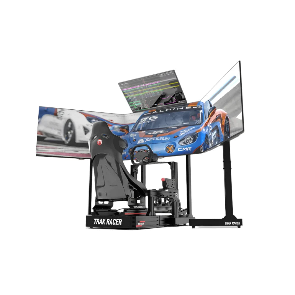 Freestanding Quad (4) Monitor Stand with Extra Leg Supports for Sim Racing on Player1 Sim Gear