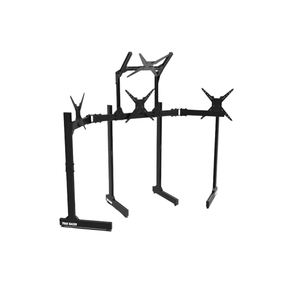 Freestanding Quad (4) Monitor Stand with Extra Leg Supports for Sim Racing on Player1 Sim Gear