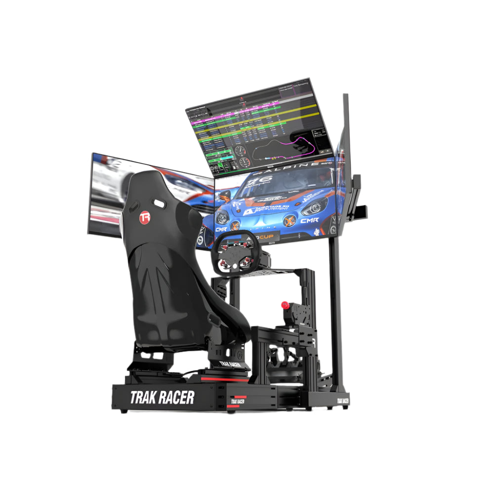 Freestanding Quad (4) Monitor Stand - up to 45" displays for Sim Racing on Player1 Sim Gear