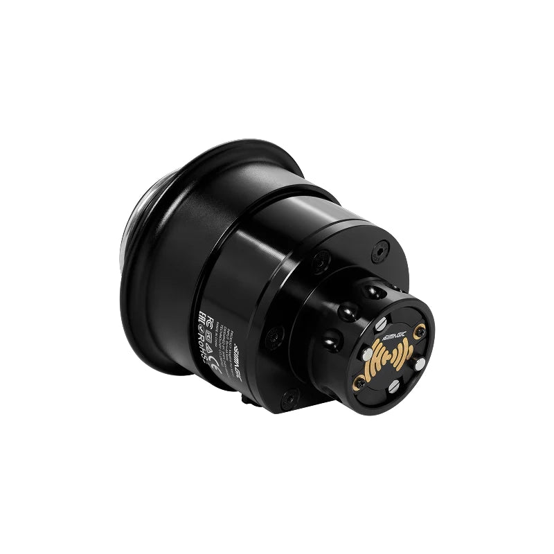Simagic Maglink Pro Xtend rear three-quarter view with the wireless charging coil exposed.
