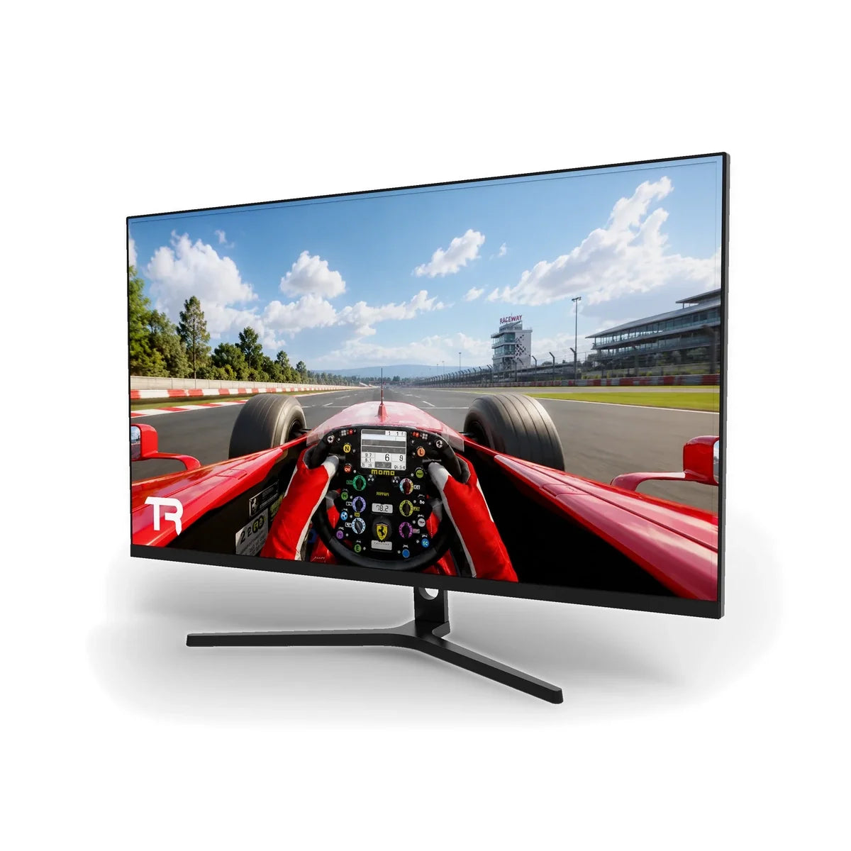 Trak Racer 32-inch QHD IPS gaming monitor, front three-quarter view