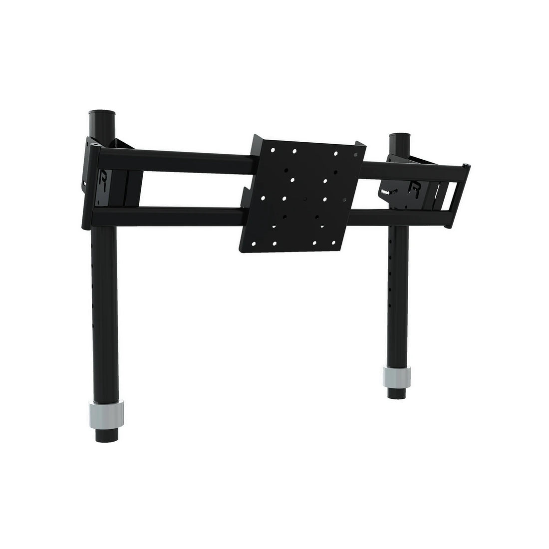Trak Racer 4th/2nd top monitor mount, three-quarter view showing pole clamps and VESA plate