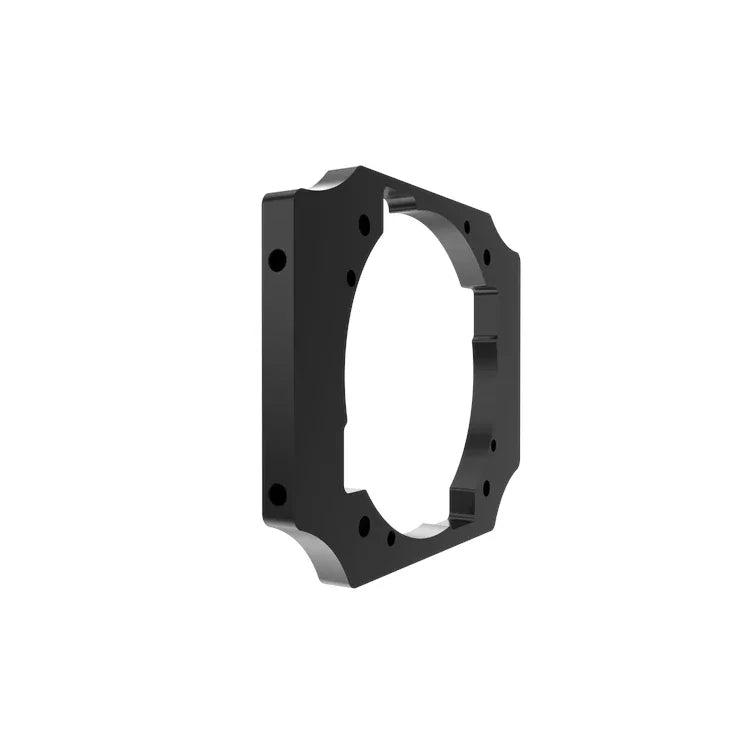 Trak Racer TR-One Asetek front mount plate, opposite angled view of the aluminium mounting plate
