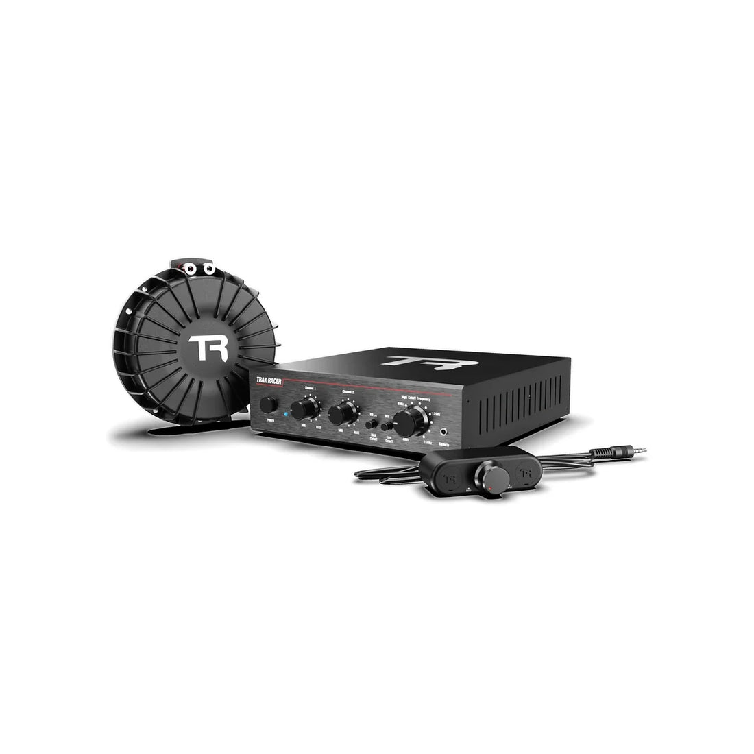 Trak Racer V2 Pro 200W bass shaker and stereo amplifier kit with TR-BSA100 shaker, amp and wired remote