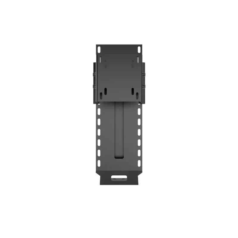 Trak Racer single monitor stand for TR8 Pro, rear three-quarter view showing rail and base plate
