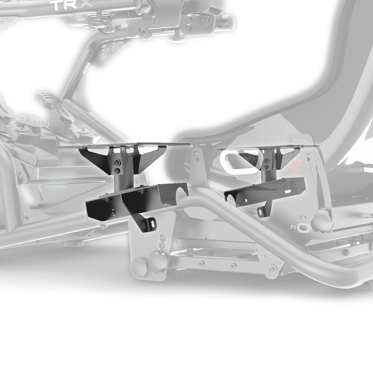 Trak Racer TRX-FS01 mounts fitted either side of a ghosted Alpine Racing TRX cockpit frame, left and right control positions