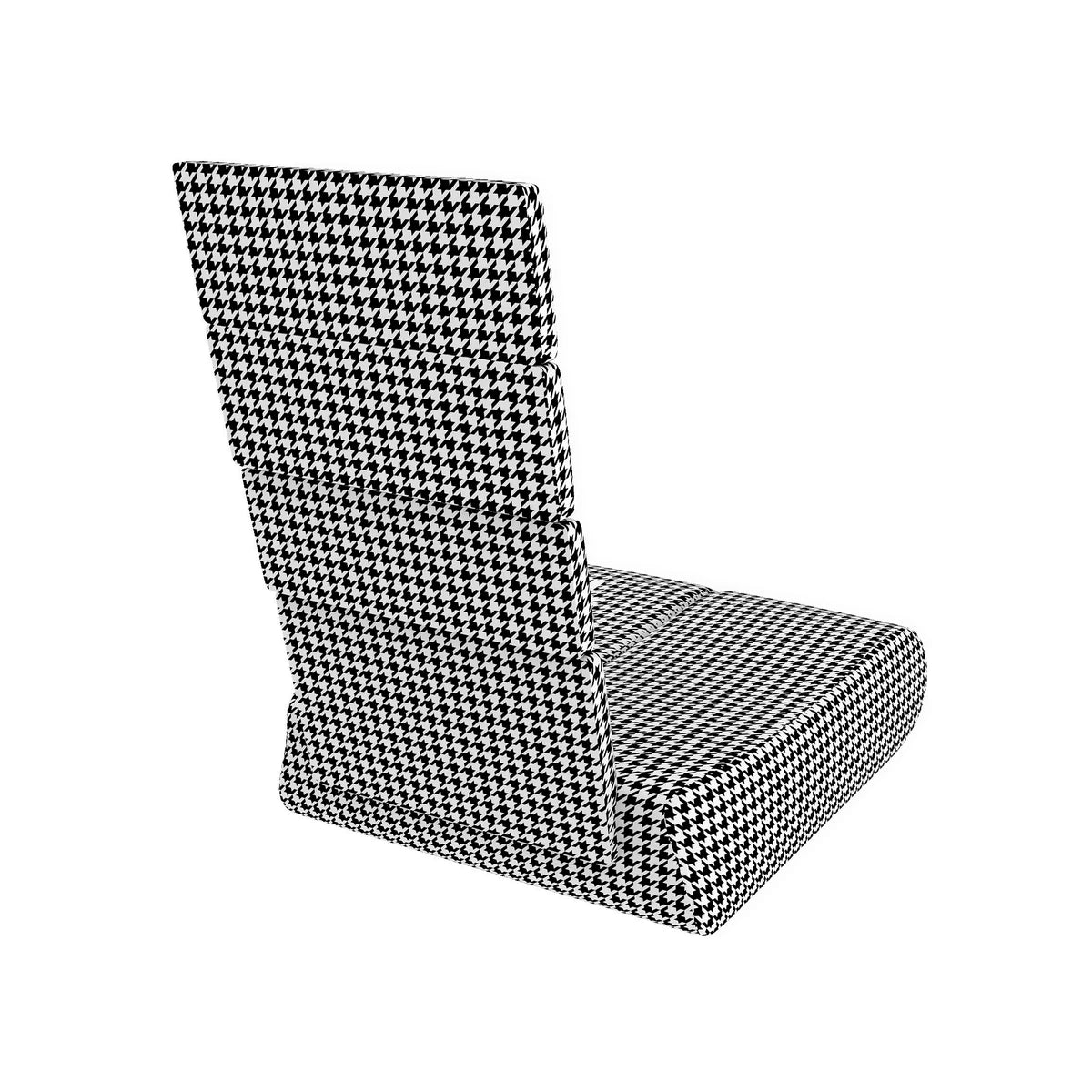 Trak Racer GT Pro houndstooth cushion set, three-quarter side view of the stacked cushions