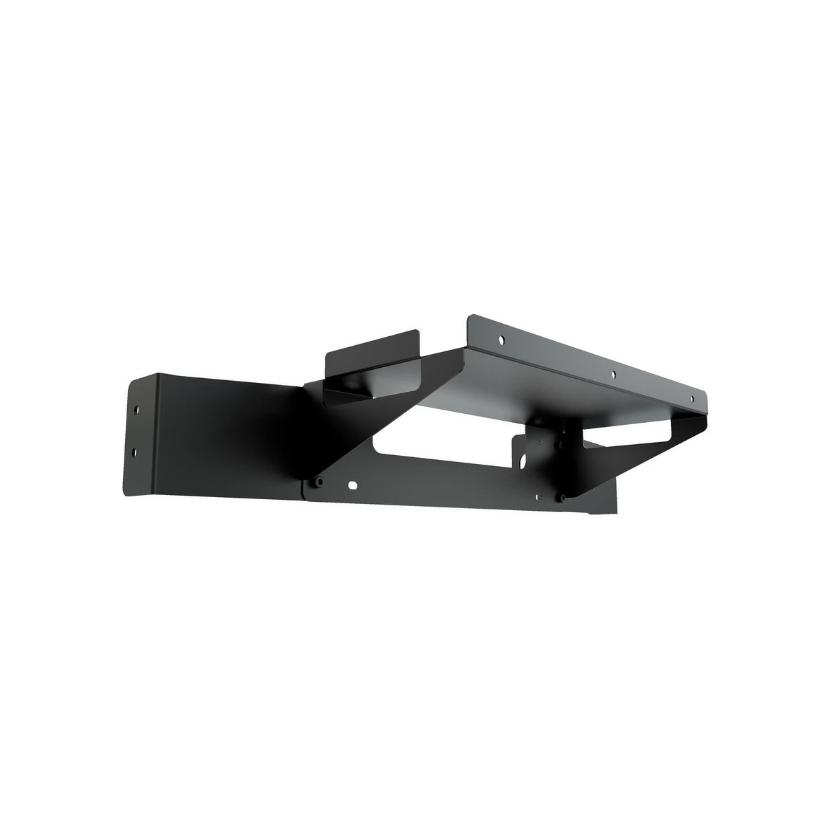 Trak Racer PC and control box shelf, standalone angled view showing retaining fold