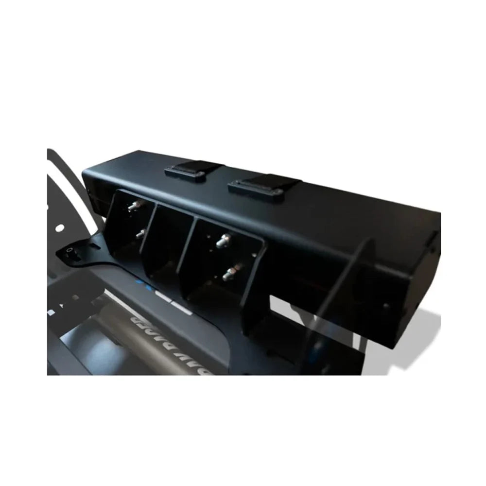 Qubic System QS-BT1 belt tensioner mount installed on cockpit rear rail — tensioner unit shown, sold separately