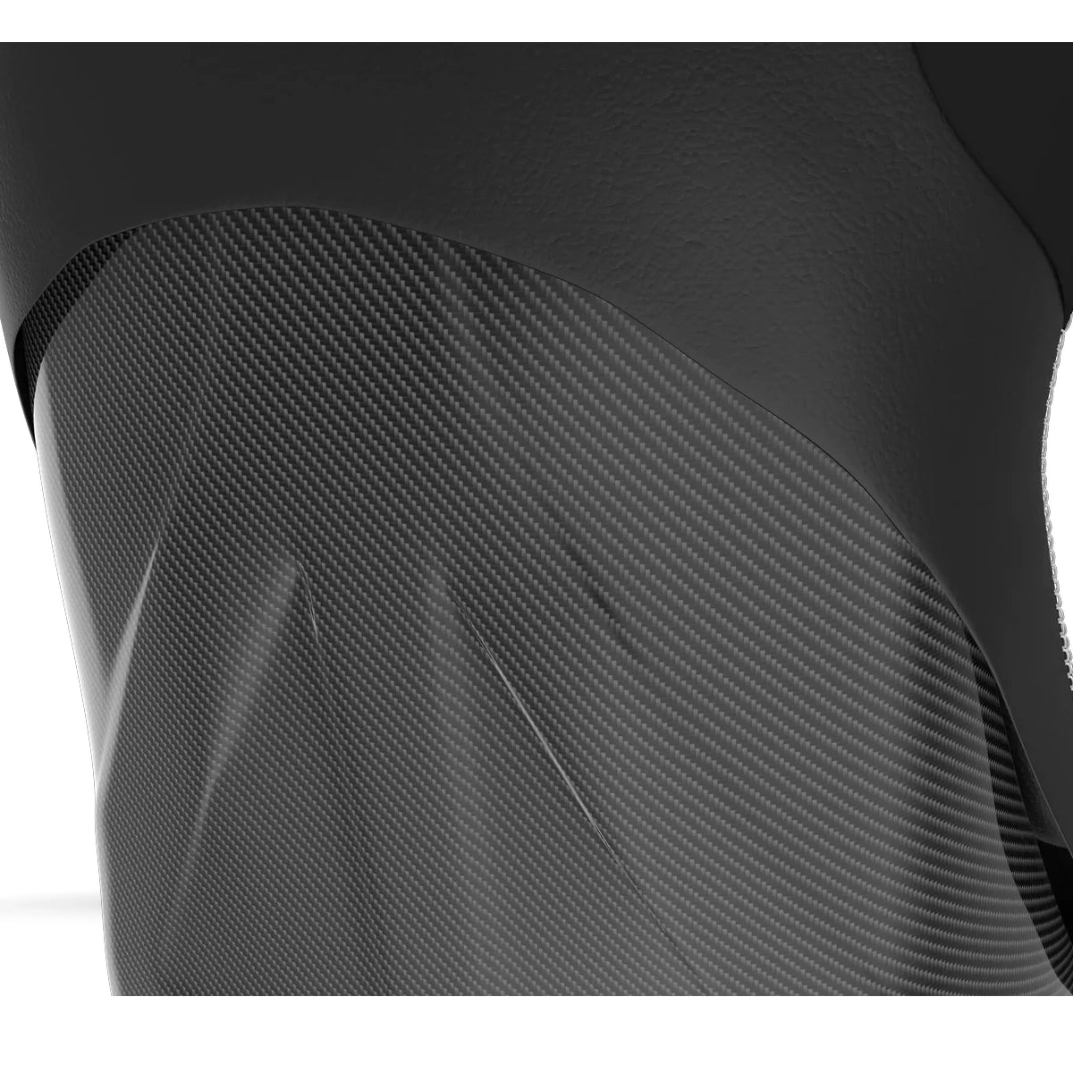 Trak Racer RS GT Rally-Pro carbon fibre finish racing seat — close up