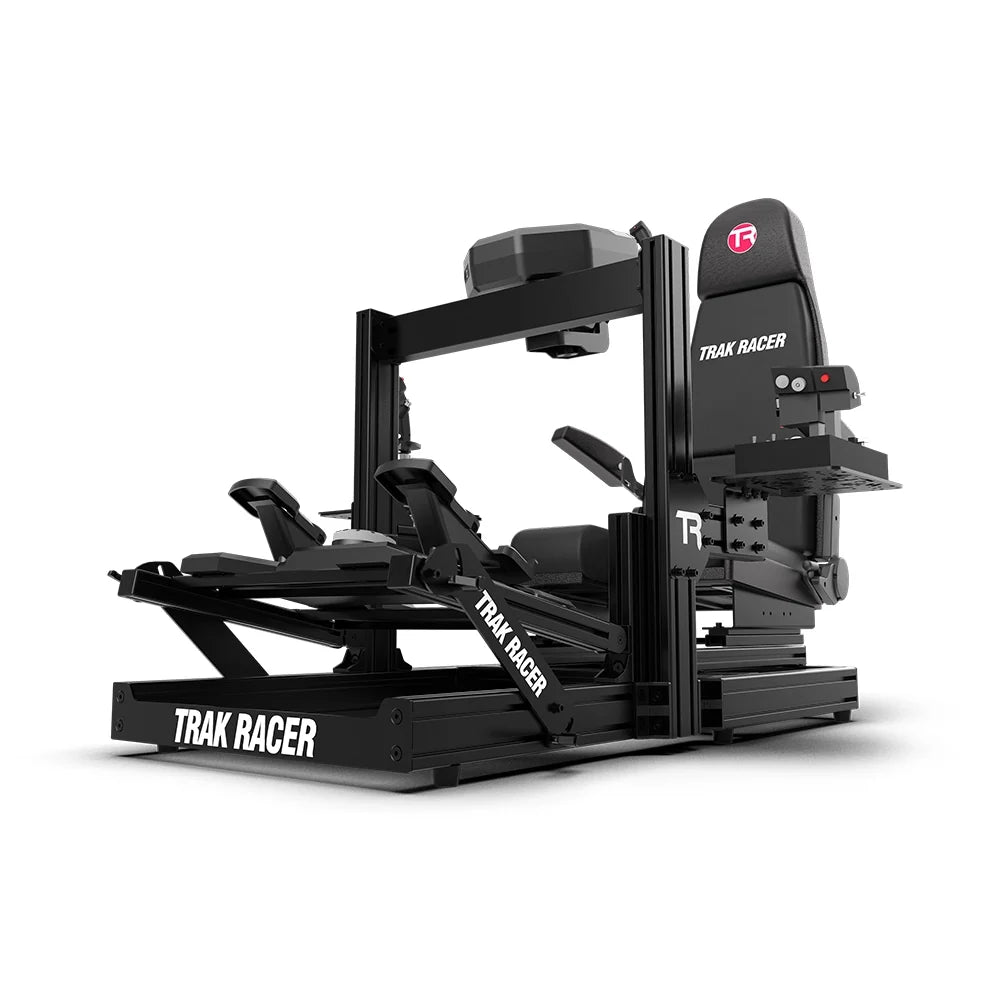 Trak Racer TR80S flight cockpit, front-right angled view with yoke and rudder pedals fitted