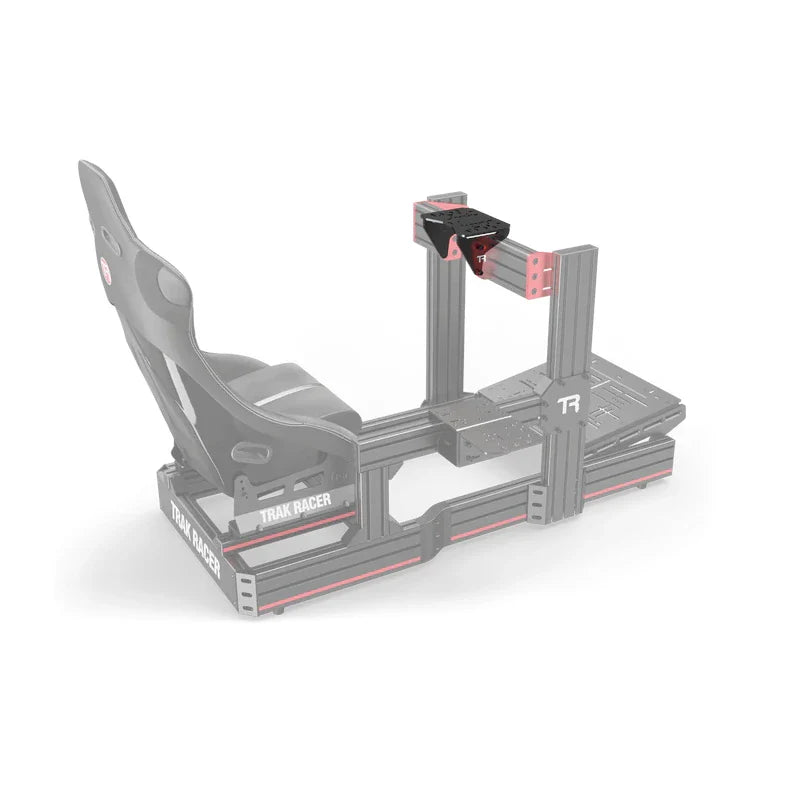 TR-One Universal Wheel Deck Plate, installed on the front upright of a ghosted Trak Racer cockpit for reference