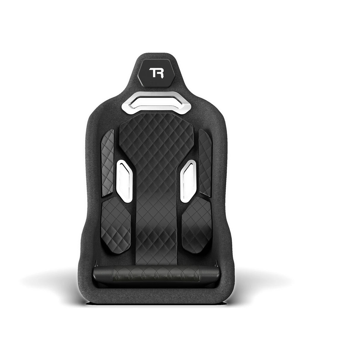 Trak Racer TRX Hybrid fibreglass seat, black quilted padding, straight front view