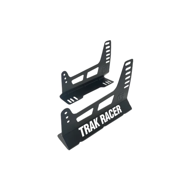 Trak Racer GT/Formula Seat Brackets, pair viewed from a raised angle showing the base mounting flange