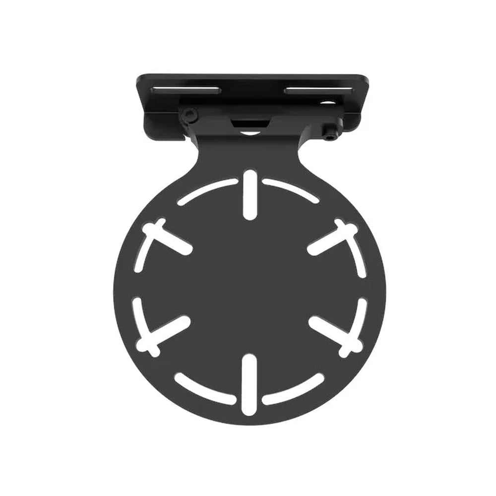 Trak Racer bass shaker mount, front view — circular plate with multi-hole bolt pattern