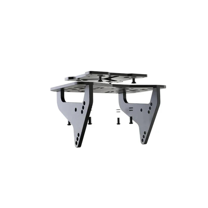 Wheel plate adapter for Asetek wheelbases, exploded view showing top plate and mounting bolts
