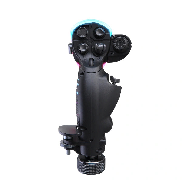 Virpil VPC Constellation ALPHA Prime flightstick left on Player1 Sim Gear rear veiw
