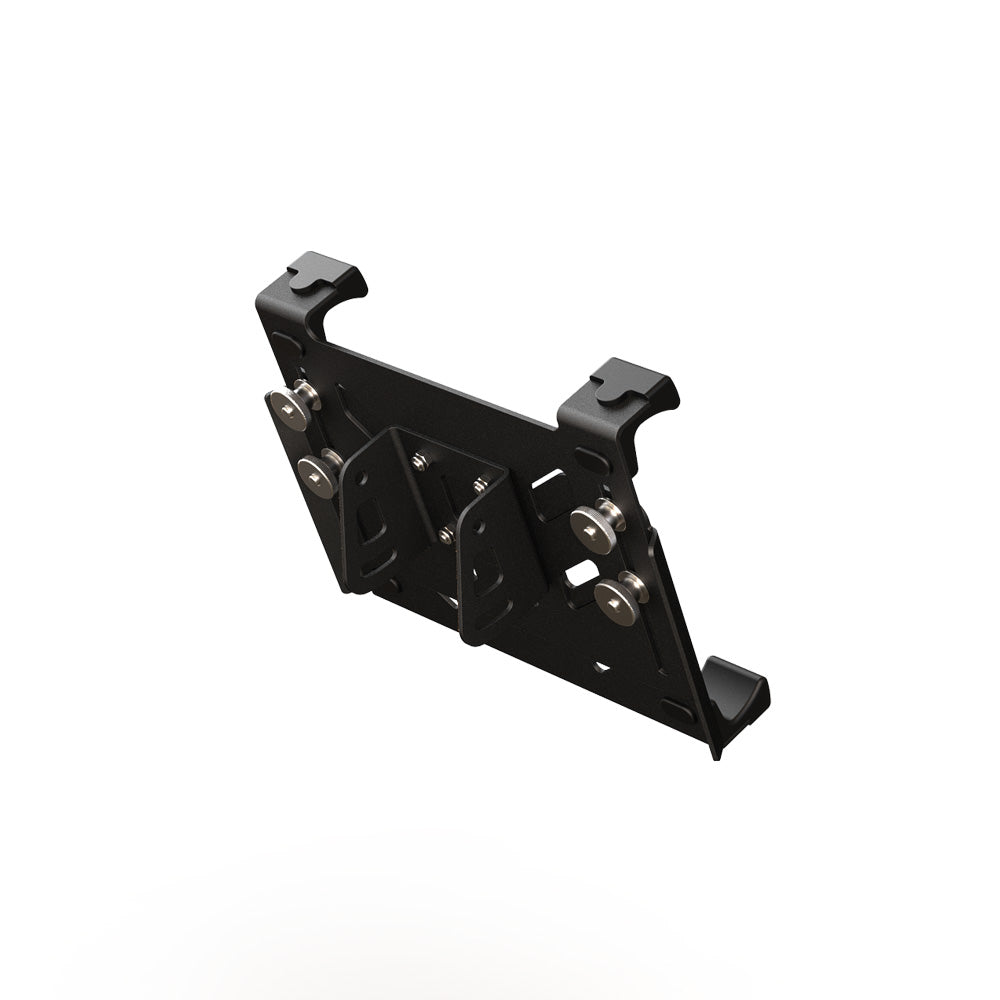 Virpil VPC Keyboard Mount Adapter underside view of the desk mount bracket and adjustment slots for positioning the keyboard platform.