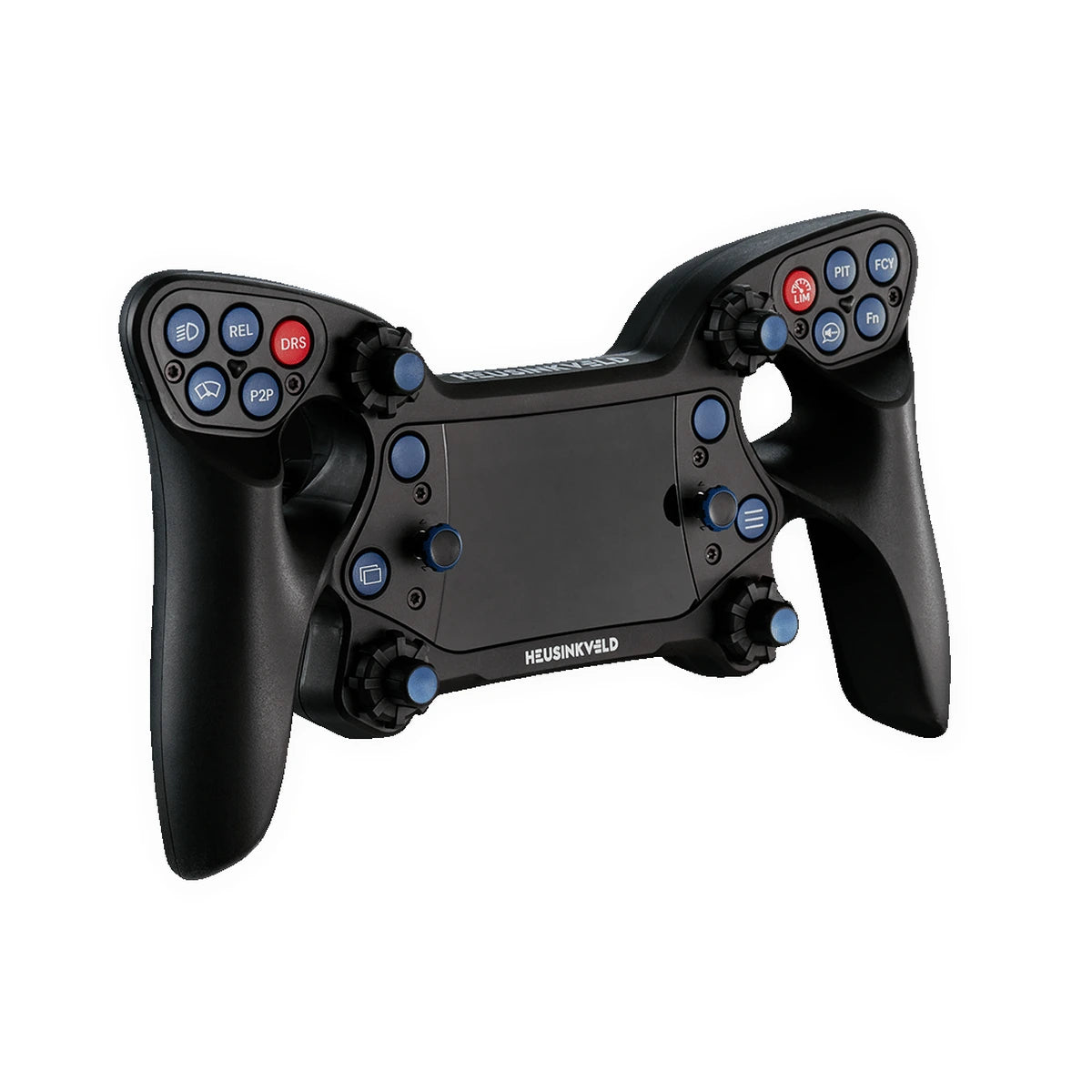 Heusinkveld One steering wheel, slightly angled front view of the composite body