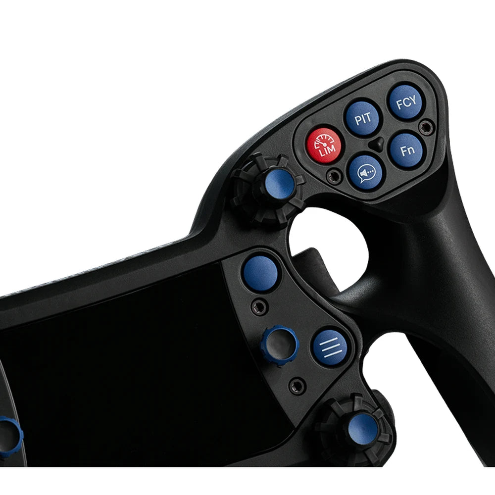 Heusinkveld One right grip detail with pit limiter, PIT and FCY buttons