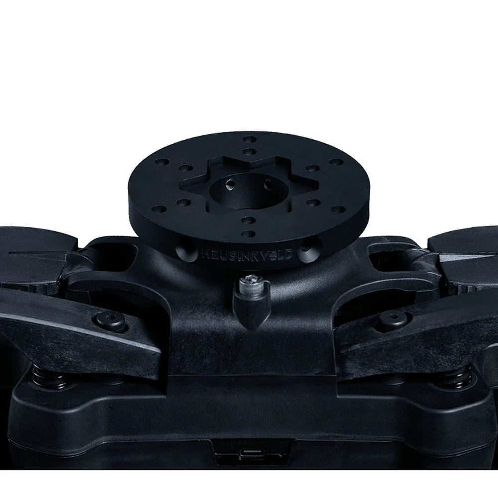 Heusinkveld Steering Wheel Adapter fully fitted to the Heusinkveld One, ready for a 70mm quick release