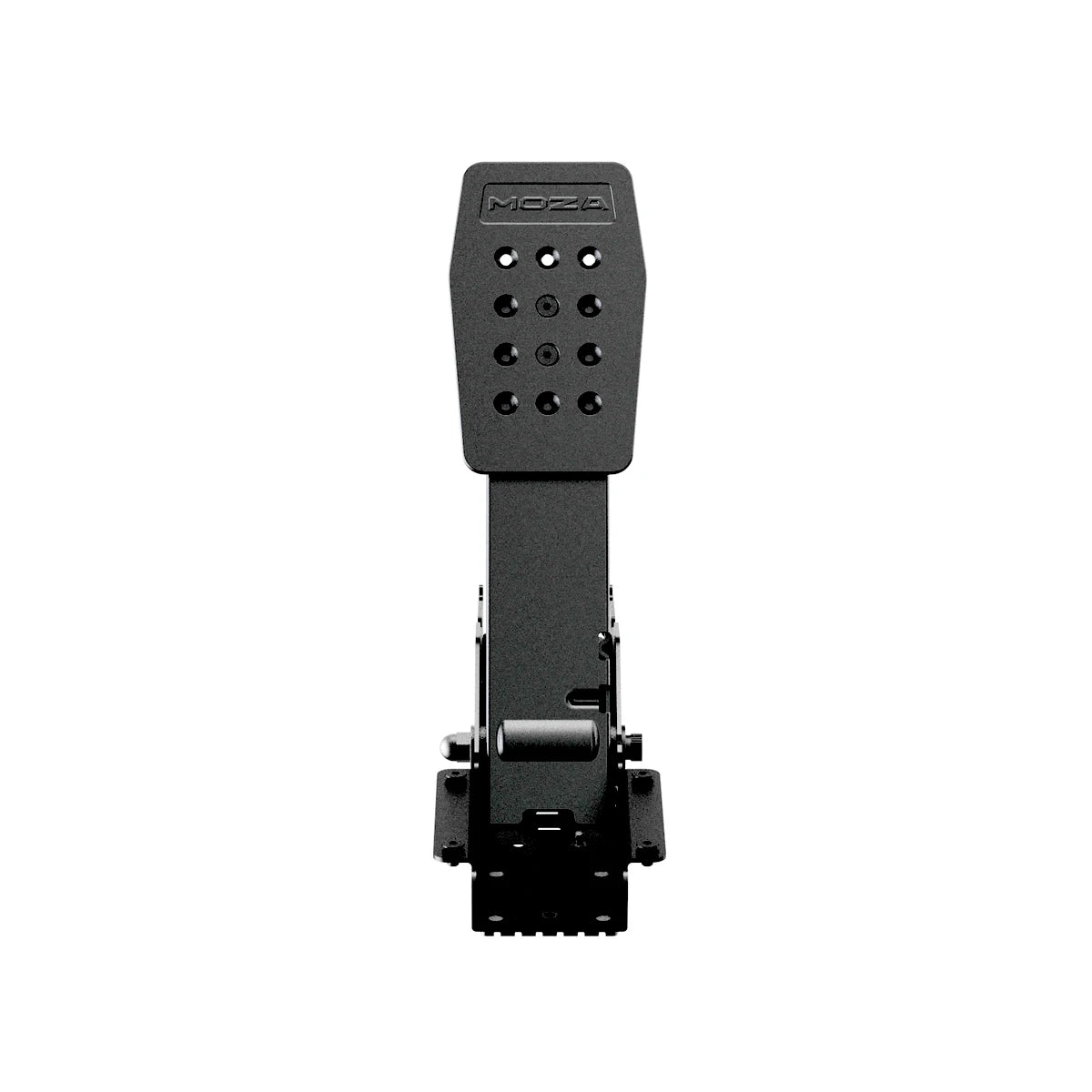 Moza SRP Lite2 clutch pedal, front view of the perforated pedal face