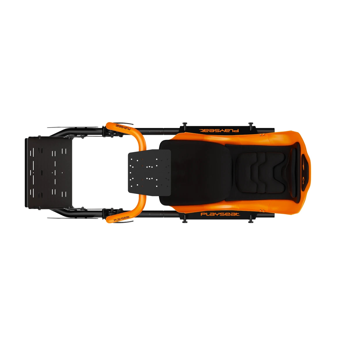 Playseat Formula Instinct McLaren Racing Edition, top-down view of the frame, wheel deck and pedal plate