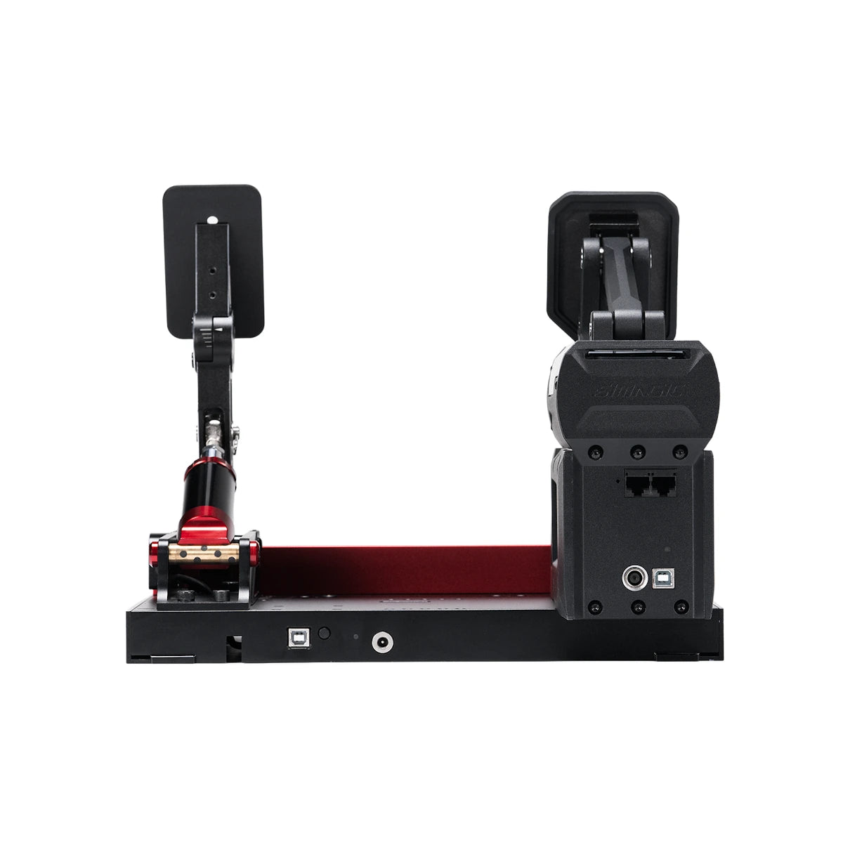 Simagic P-Active P1000-FB Bundle, rear view showing the P-Active connection ports and the P1000 throttle damper
