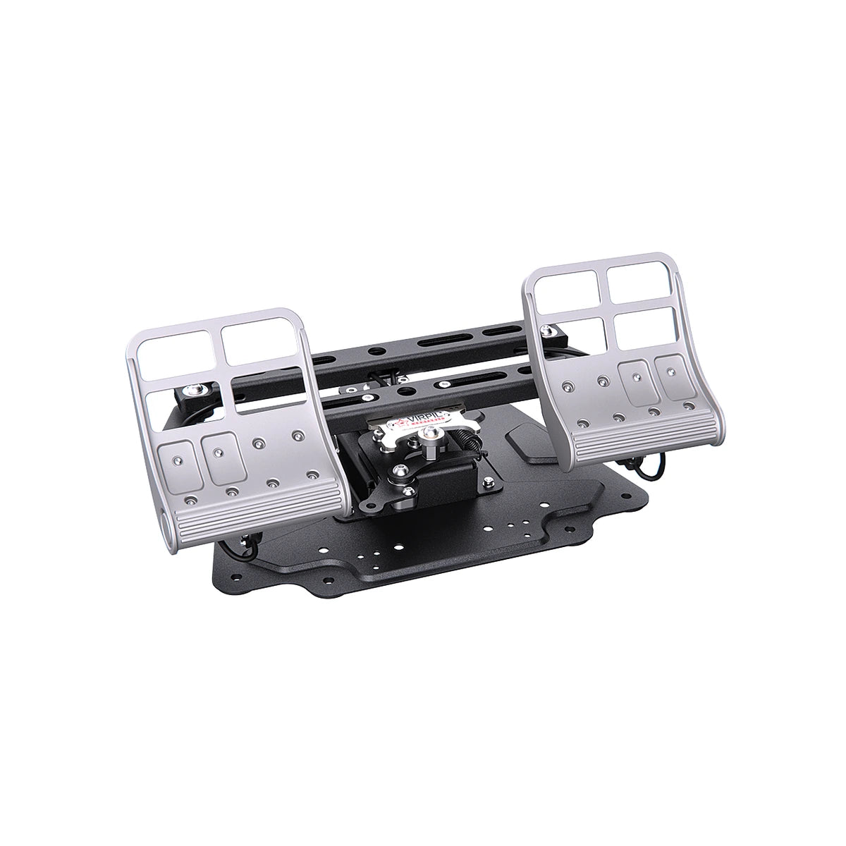 VIRPIL R1-FALCON footplates fitted to the VPC R1 rudder pedal assembly on its floor plate
