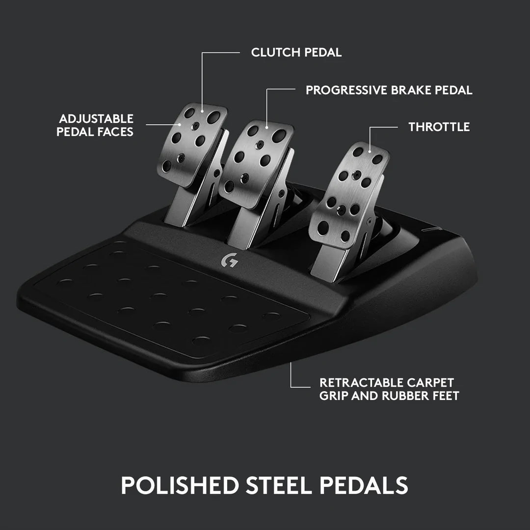 Logitech G923 TRUEFORCE Racing Wheel and Pedals for PlayStation (PS5/4/3) & PC, Wheel & Pedals, Logitech, Logitech, PC, PlayStation, Racing Gear, Wheel, Wheel + Pedals Combo, Player1 Sim Gear, , Racing and Flight Sim Gear
