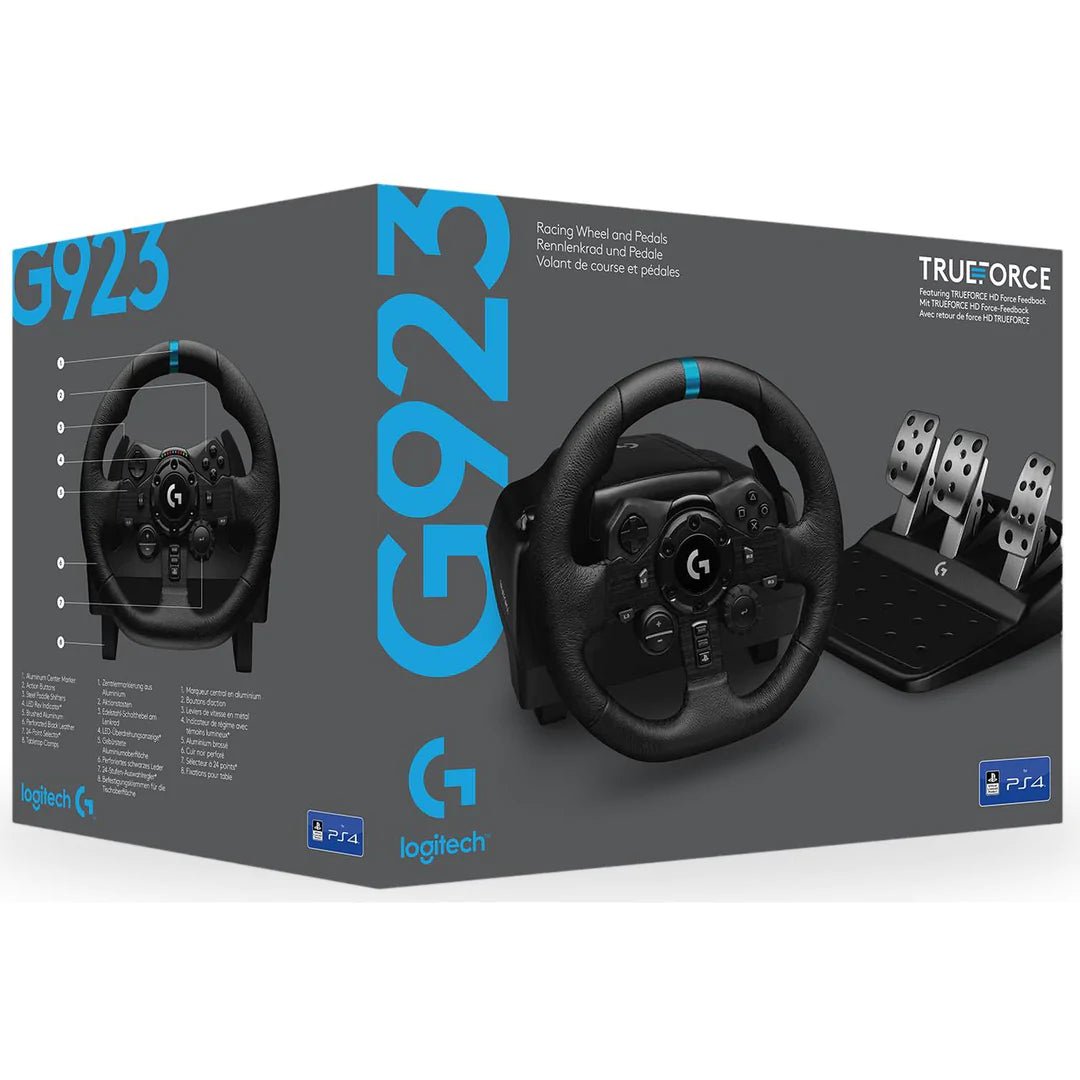 Logitech G923 TRUEFORCE Racing Wheel and Pedals for PlayStation (PS5/4/3) & PC, Wheel & Pedals, Logitech, Logitech, PC, PlayStation, Racing Gear, Wheel, Wheel + Pedals Combo, Player1 Sim Gear, , Racing and Flight Sim Gear