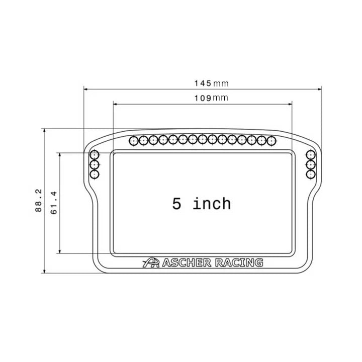 Ascher Racing Dashboard - 5" Touchscreen for sim racing on Player1 Sim Gear