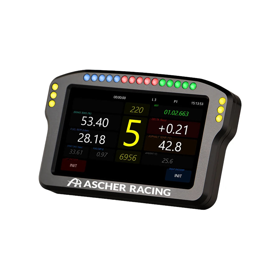 Ascher Racing Dashboard - 5" Touchscreen for sim racing on Player1 Sim Gear