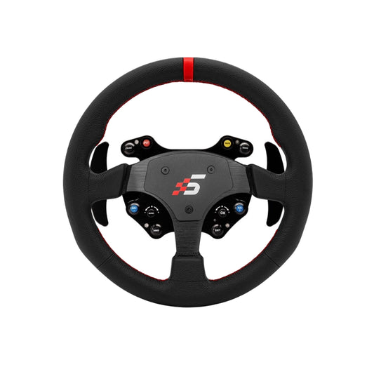 Ascher B24L-SC and Simagic P-330R wireless round wheel for Simucube 2 and 3, front view