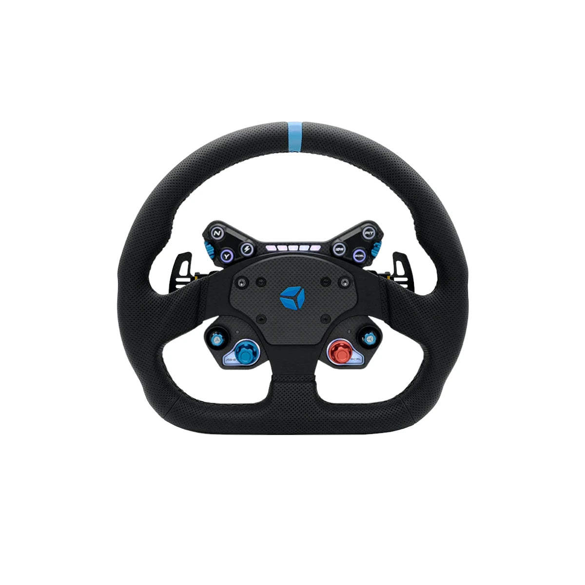 Cube Controls - GT PRO V2 – Reparto Corse Perforated leather 2 paddles - Black Sim Racing Steering Wheel on Player1 Sim Gear