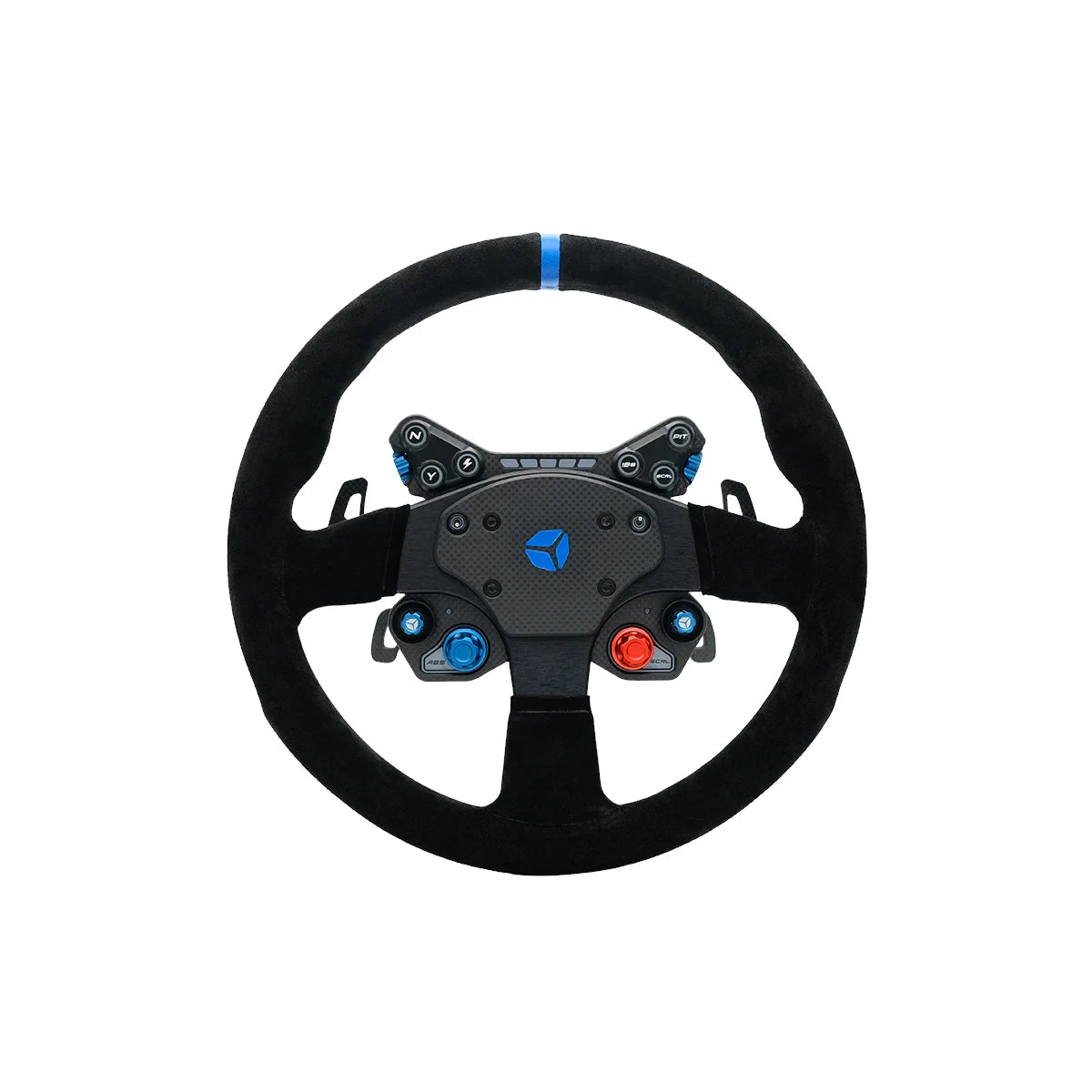 Cube Controls - GT PRO V2 – Reparto Corse Round Suede 2 paddles - Black Sim Racing Steering Wheel on Player1 Sim Gear