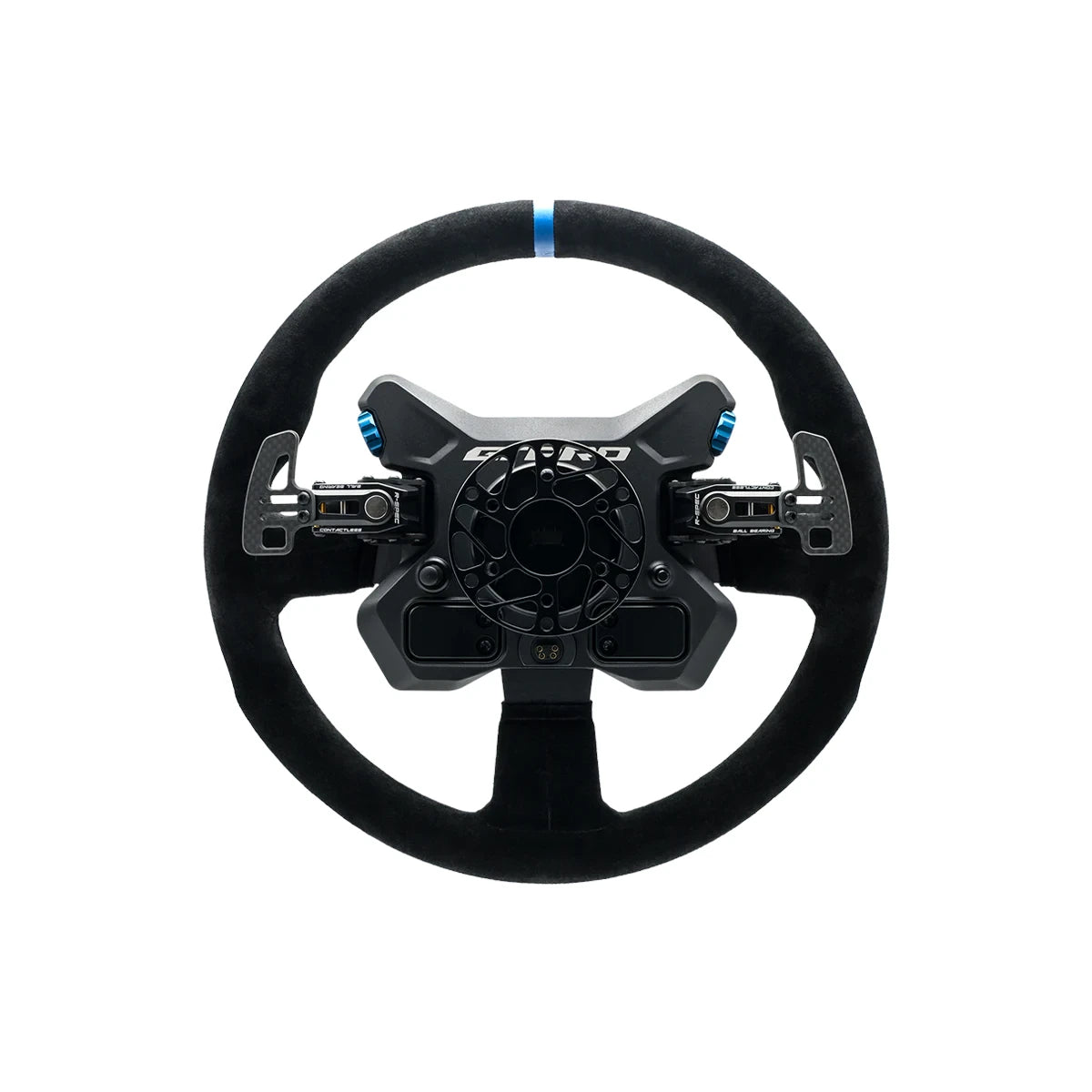 Cube Controls - GT PRO V2 – Reparto Corse Round Suede 2 paddles - Black Sim Racing Steering Wheel on Player1 Sim Gear