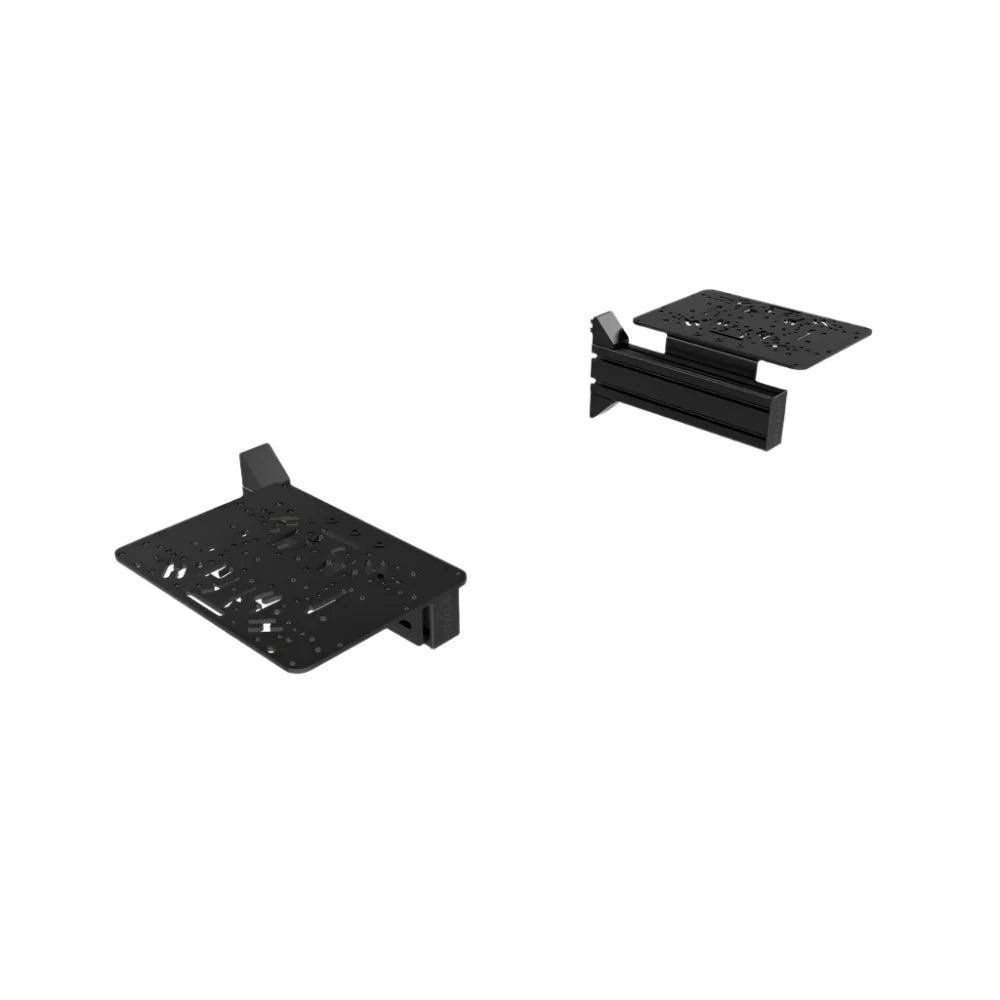 Trak Racer flight sim control mount with 2 side supports, angled view — matching left and right mounting plates
