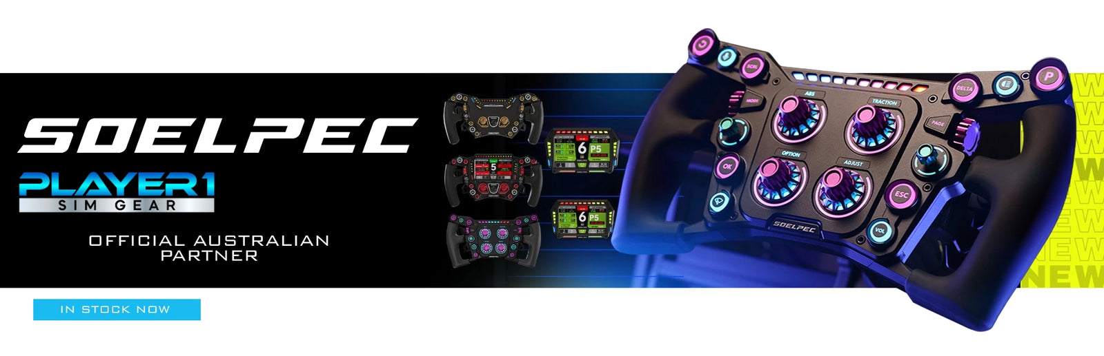 Soelpec Sim Racing Wheels and Dashboards on Player1 Sim Gear Australia