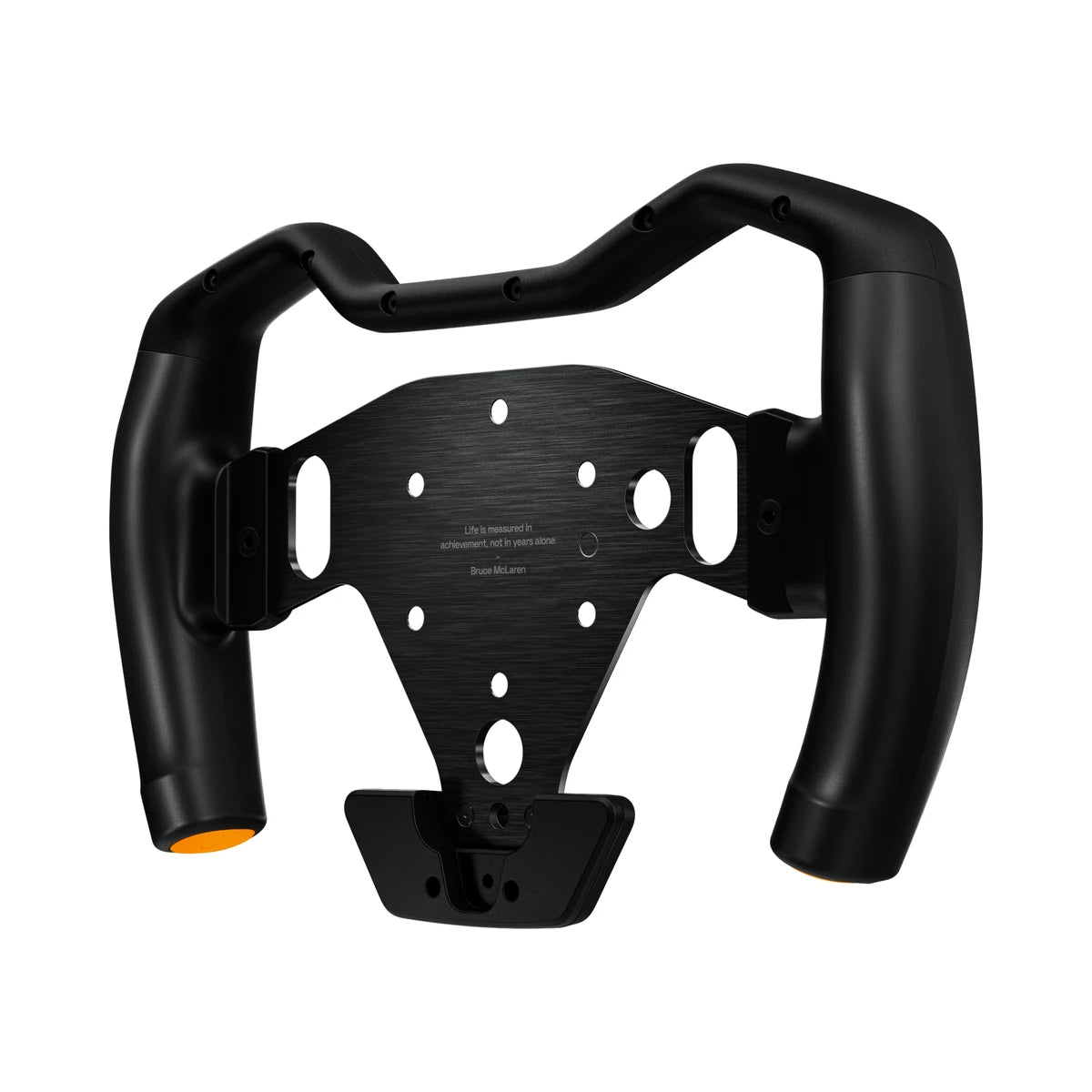 Logitech G RS Formula Wheel McLaren Racing Edition, rear three-quarter view showing the RS quick-release mounting plate