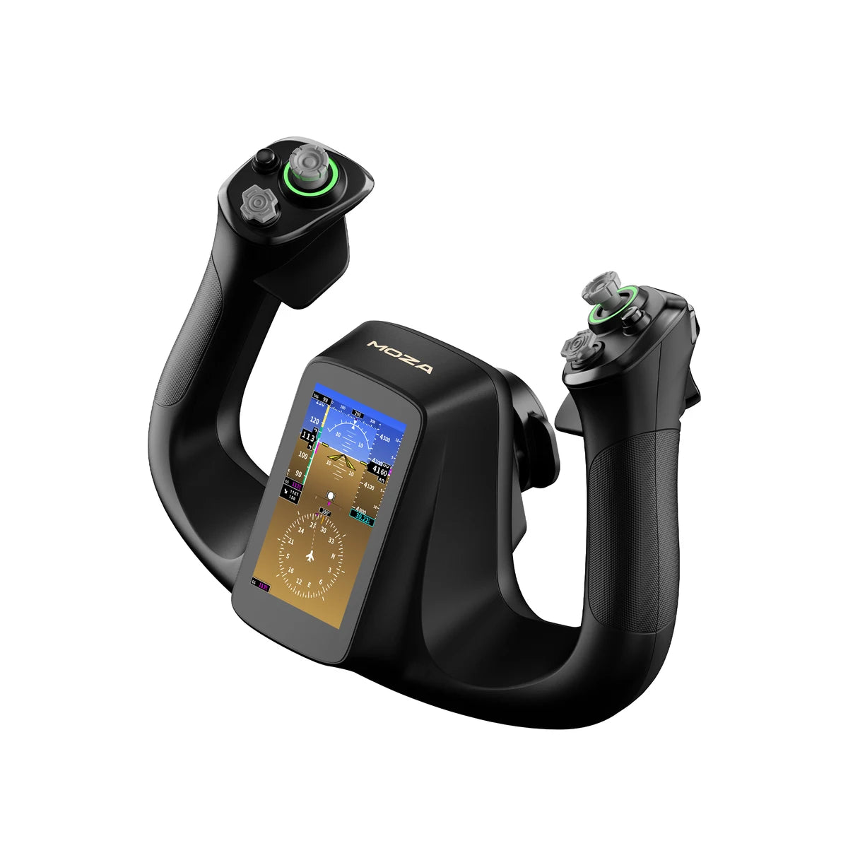 MOZA MFY Pro Yoke detail of Hall-effect thumbsticks and triggers