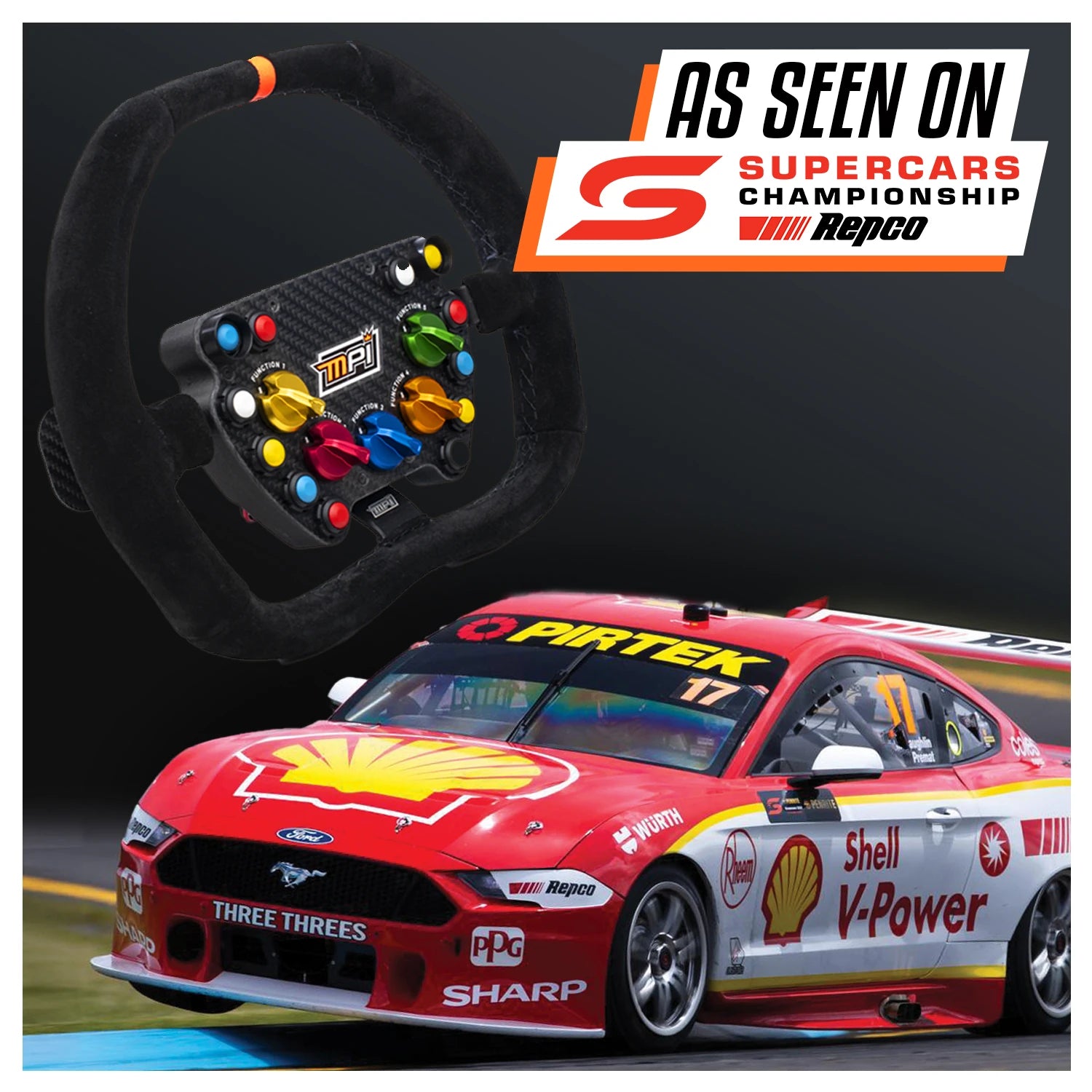 MPI GT310 Supercar X Logitech RS Wheel Supercar Sim Racing Wheel on Player1 Sim Gear