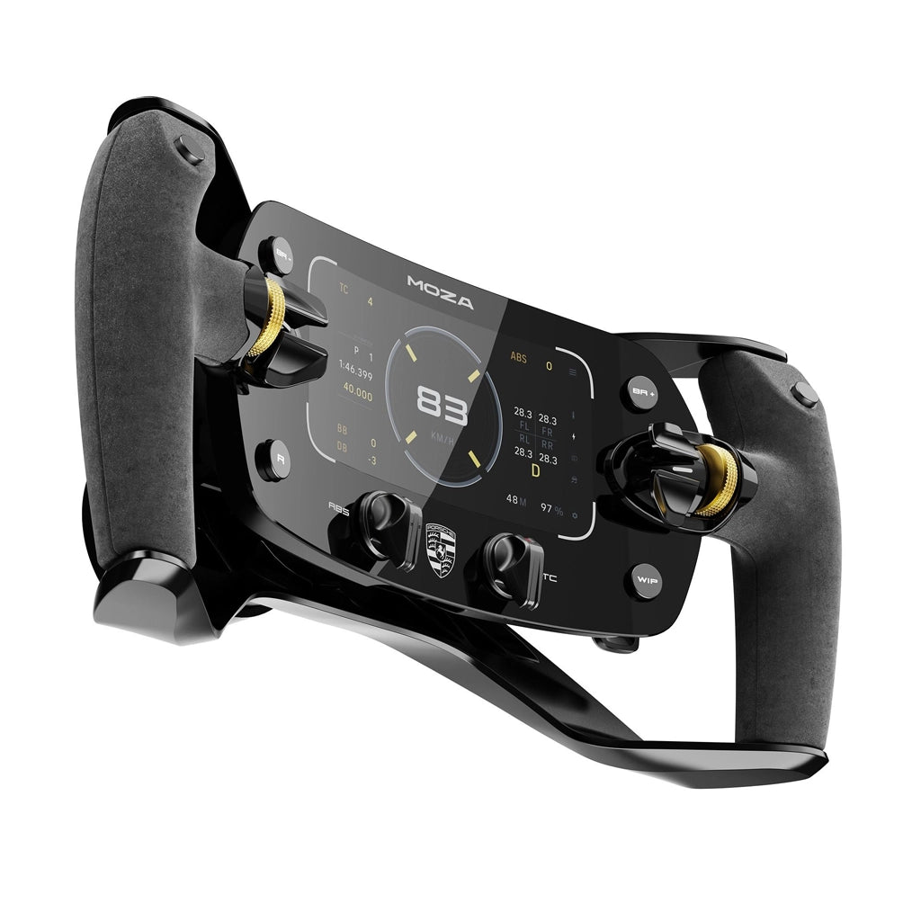 MOZA Porsche Mission R Steering Wheel for Sim Racing front side view