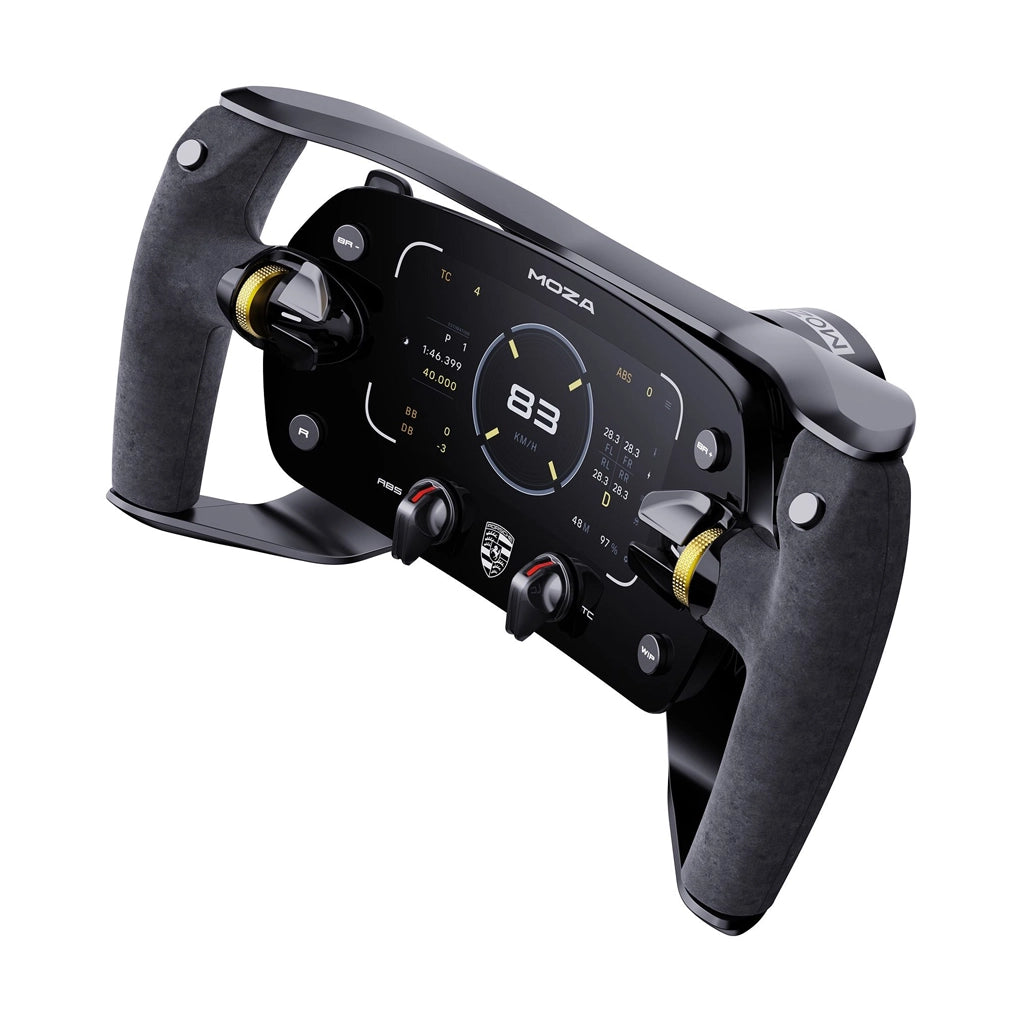 MOZA Porsche Mission R Steering Wheel for Sim Racing front top right view