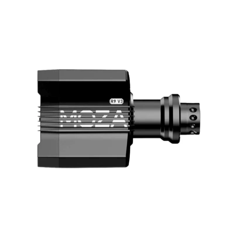 MOZA R9 V3 wheel base side profile of the aviation-grade aluminium housing